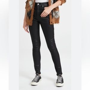 Rag & Bone Nina High Rise Skinny Black Coated Jeans 27
